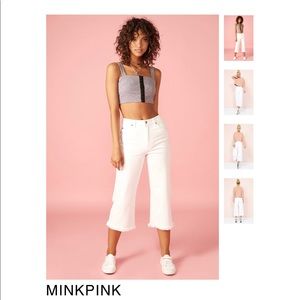 Minkpink Wide Leg White Jeans